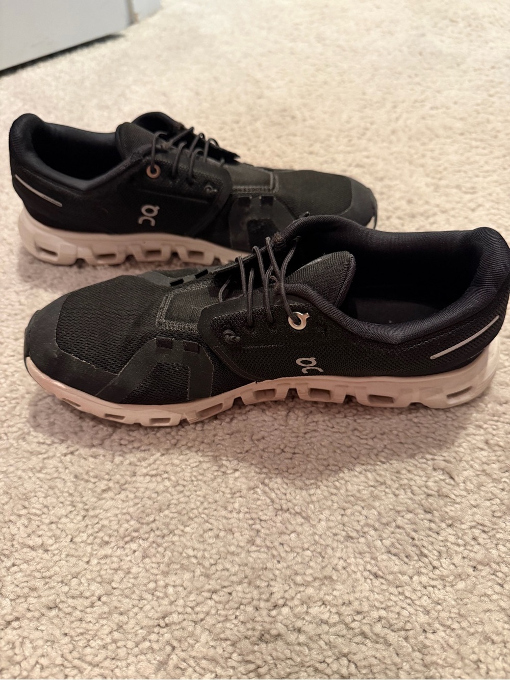 On Running Men's Athletic Shoes Black with White Sole